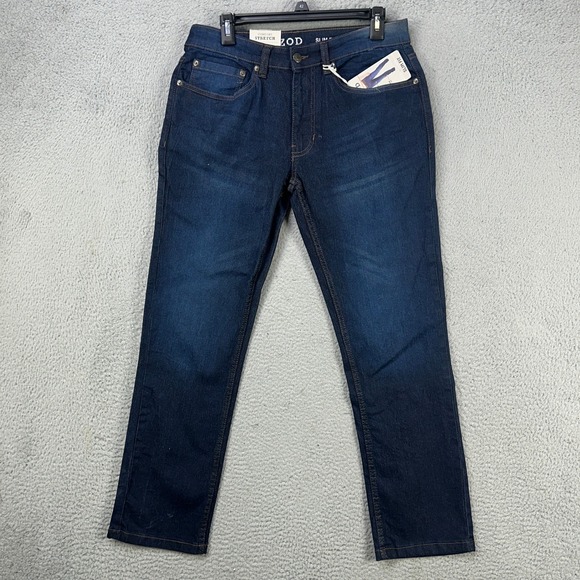 Izod Sport Flex Mens Slim Jeans 32X30 Blue Performance Tech Stretch Comfort NEW - Picture 1 of 7